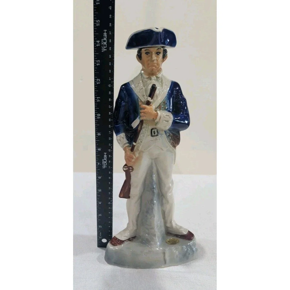 Vintage Ezra Brooks 1975 Soldier Cavalry Blue Coat Bottle Decanter Empty